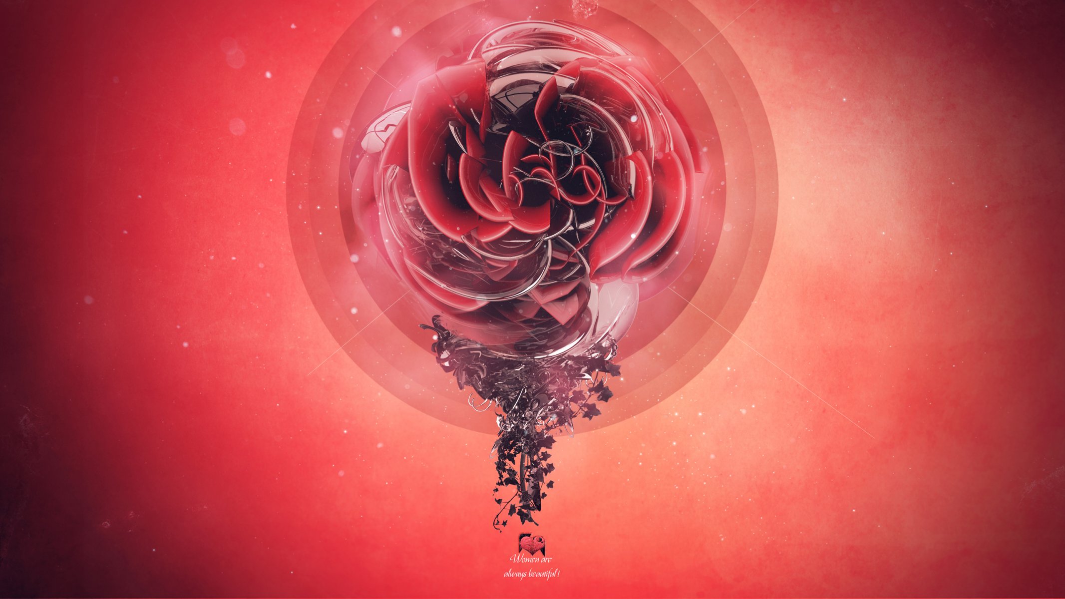 creativo fiore rendering grafica stile rosso