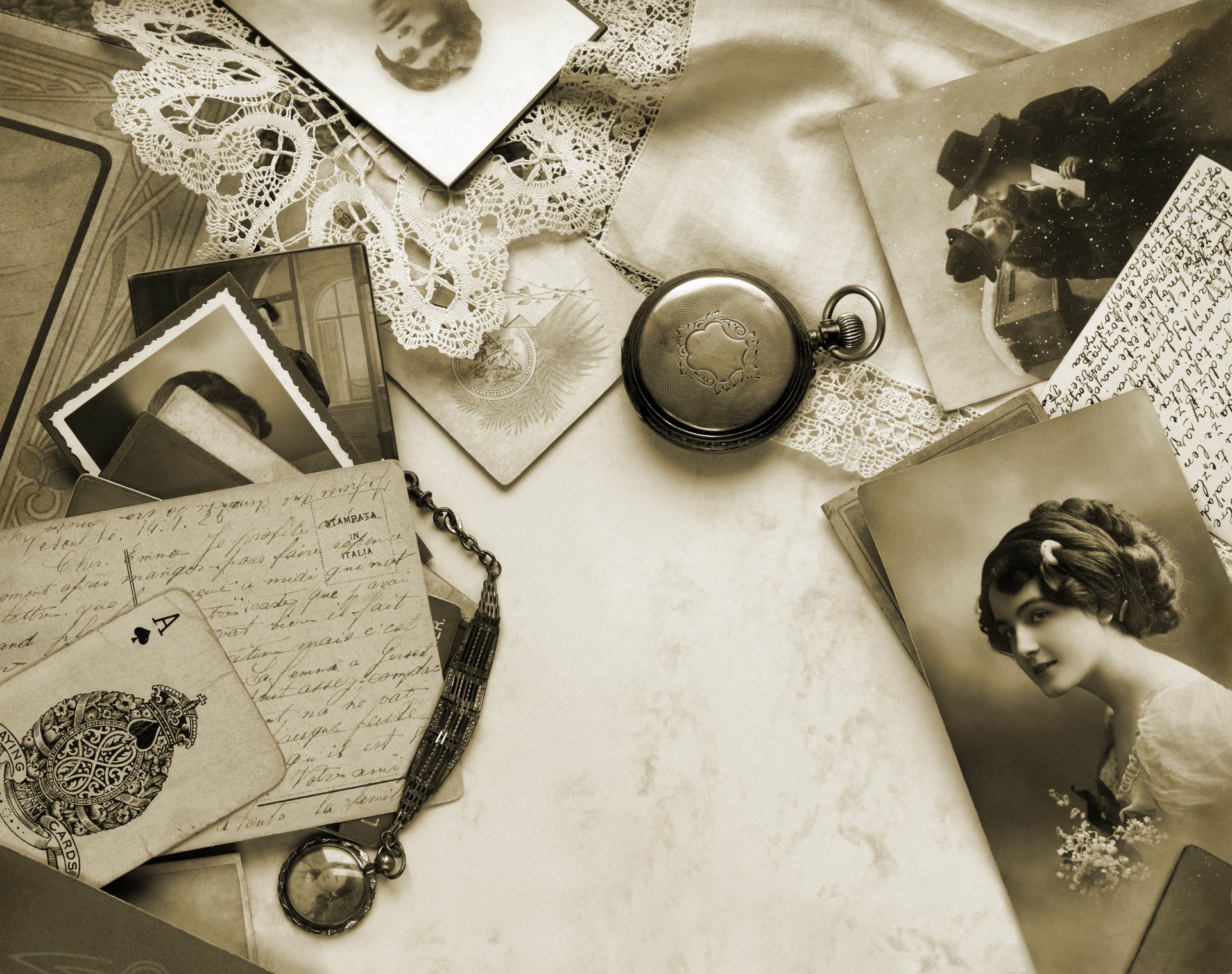 vintage vintage retro sepia hintergrund fotografie karte ass uhr spitze postkarten