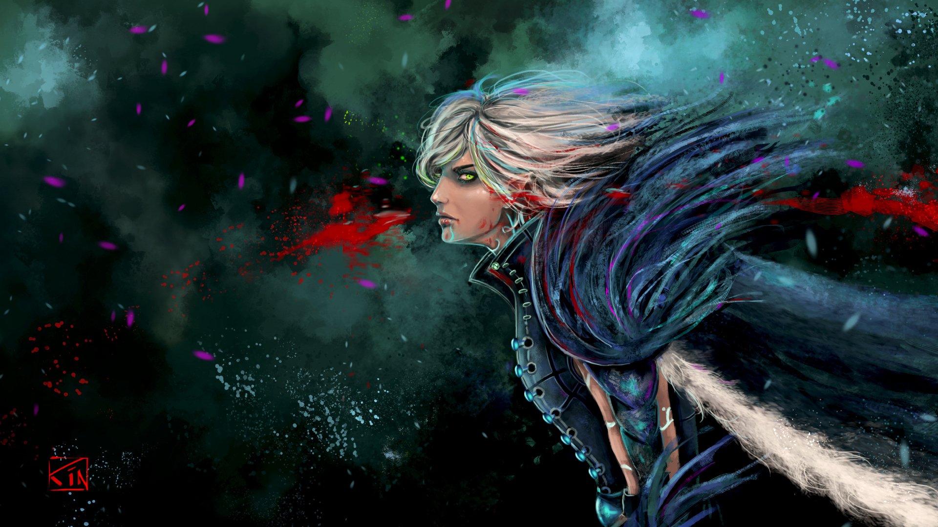 dragon age fenris arte rinacane abstracción plumas elfo novio