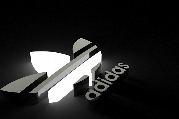 Logo de la marque de sport Adidas sur fond noir