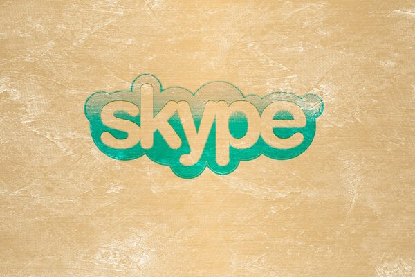 Logotipo de Skype. Sobre fondo amarillo