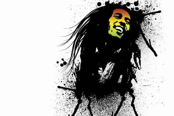 Graffiti di Bob Marley in colori vivaci