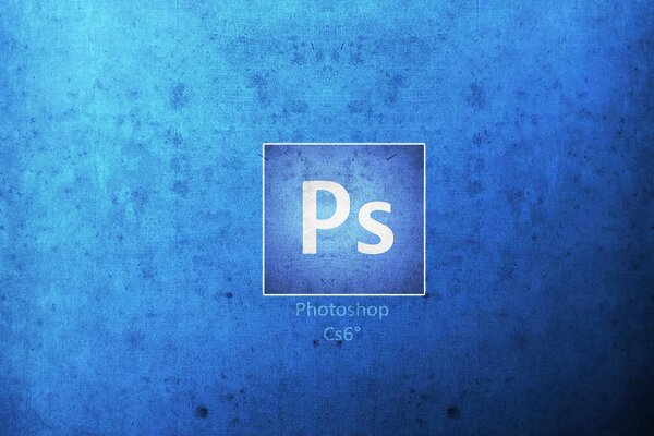 Das Logo des Photoshop-Programms in Weiß und Blau
