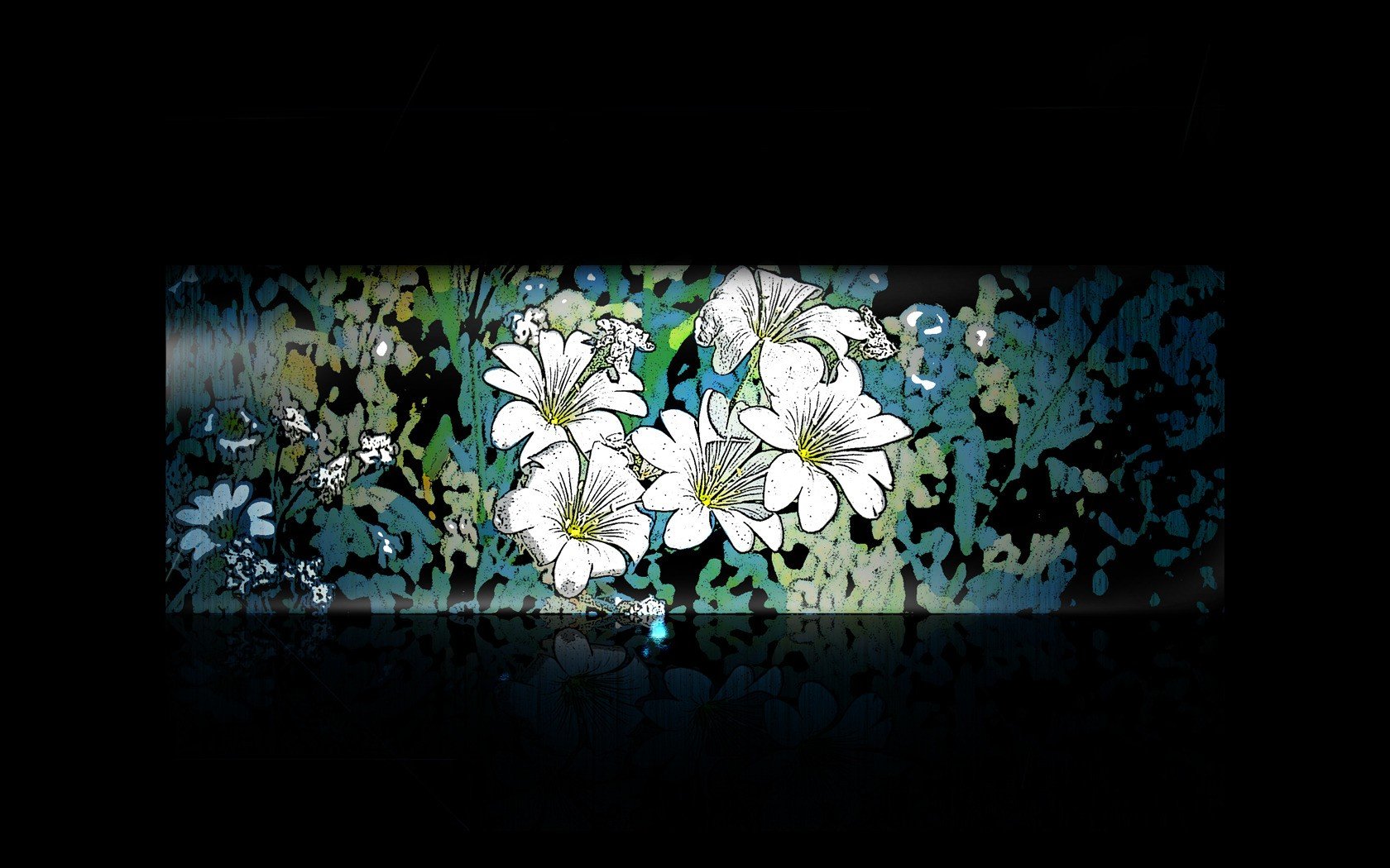 pattern flower dark background minimalism