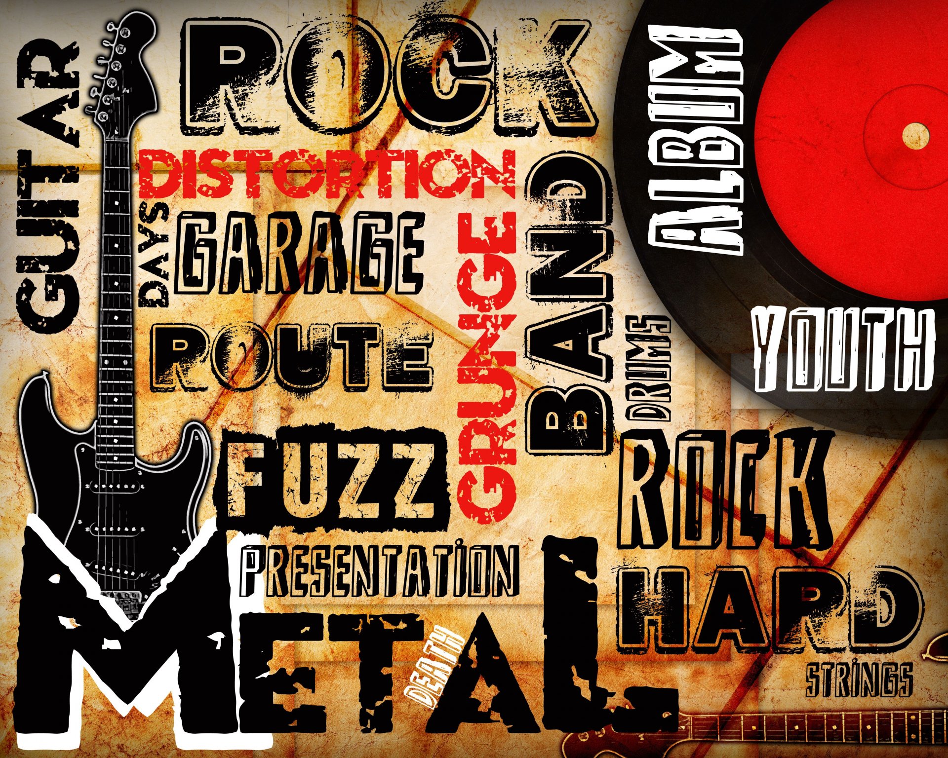 rock guitar metal distortion album grunge image music route directions style