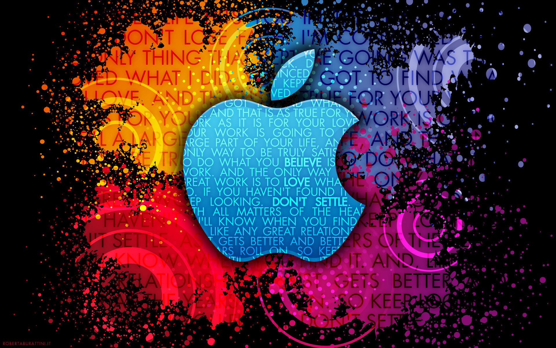 mela steve jobs stile vernice frasi parole punti modelli marchio logo segno colori punti modelli marchio logo 1920x1200