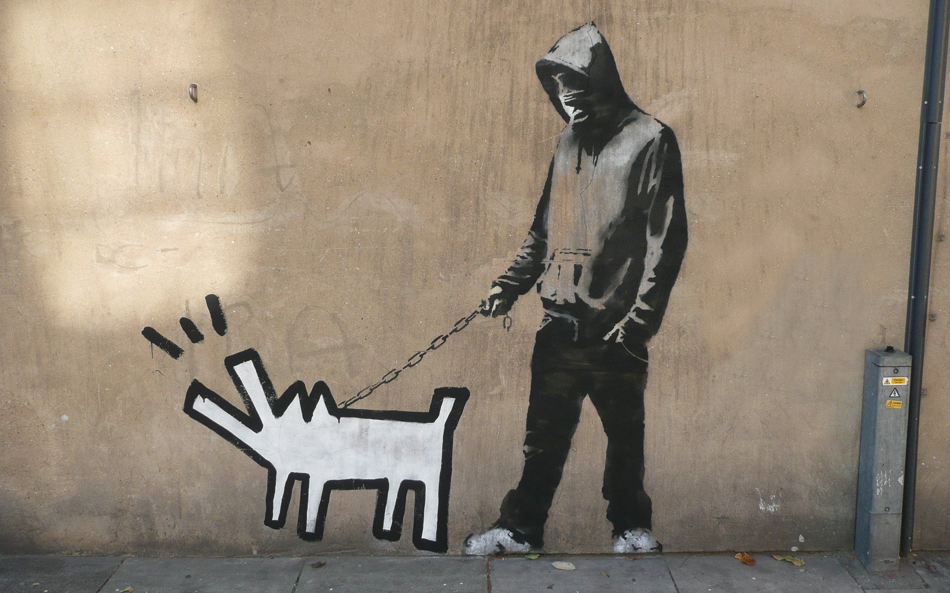 graffiti banksy perro häring