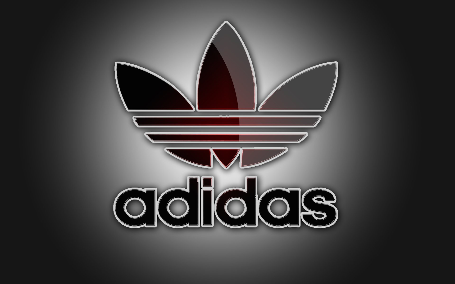 adidas firma sport szare tło kolory logo światło cienie