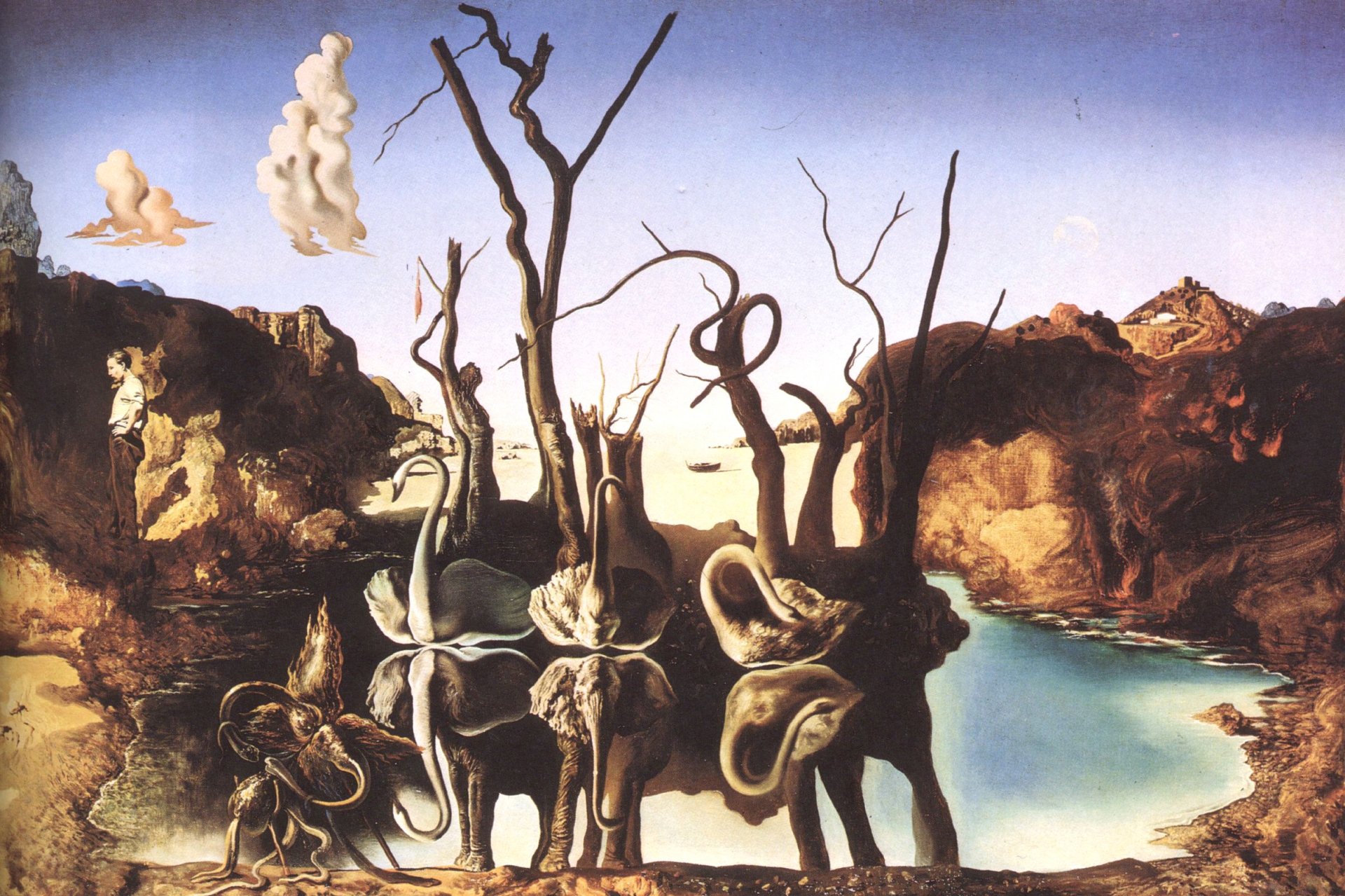 salvador dalí maler maler surrealismus gemälde schwäne die sich in elefanten widerspiegeln 1937