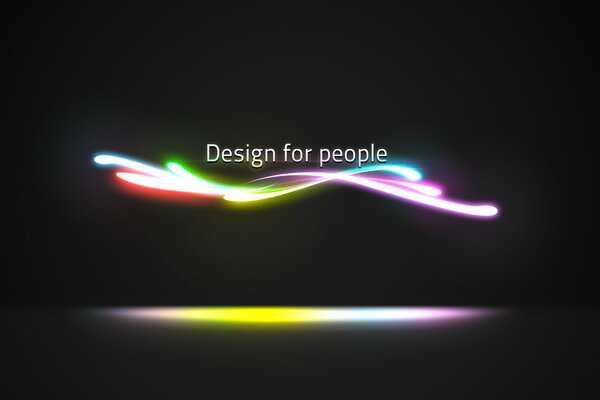 Neon design. People and lines