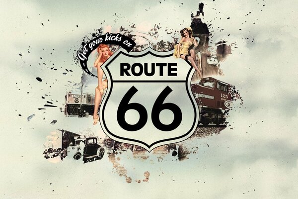 Emblema pin-up della Route 66