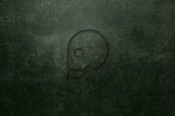 Cráneo en la pared en estilo minimalista