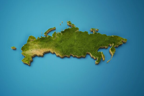 Imagen 3D del mapa de Rusia