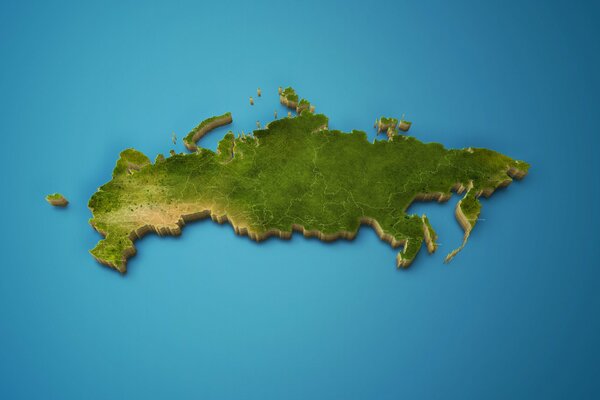 3D obraz mapy Rosji
