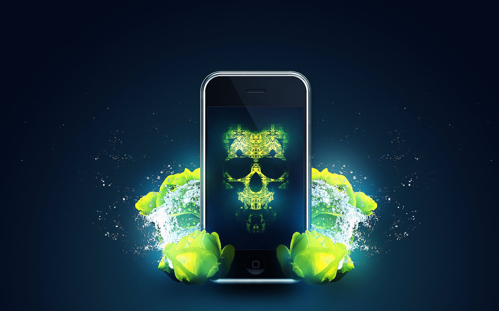 iphone yablokofona skull roses spray