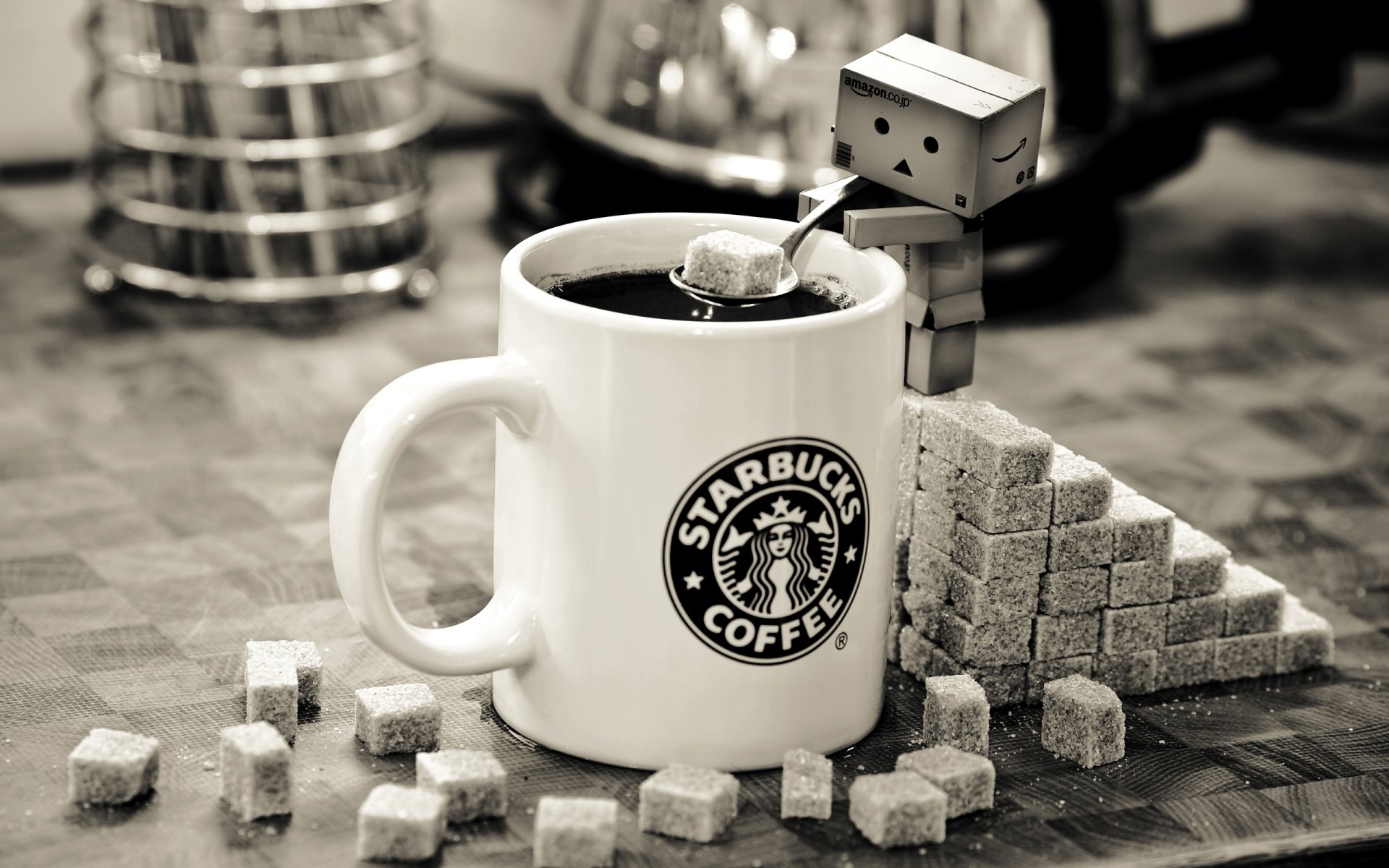 café sucre noir et blanc tasse danbo