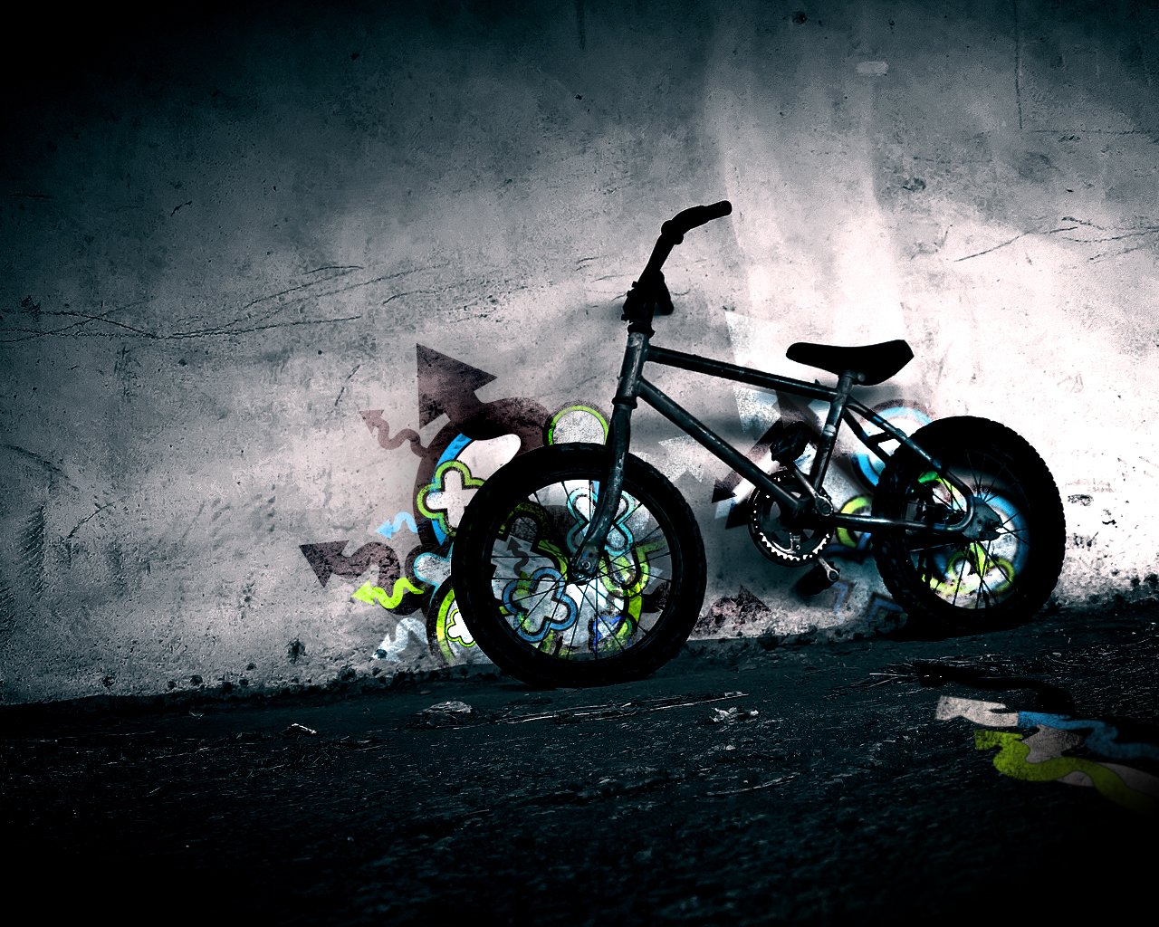 bmx bike wall graffiti