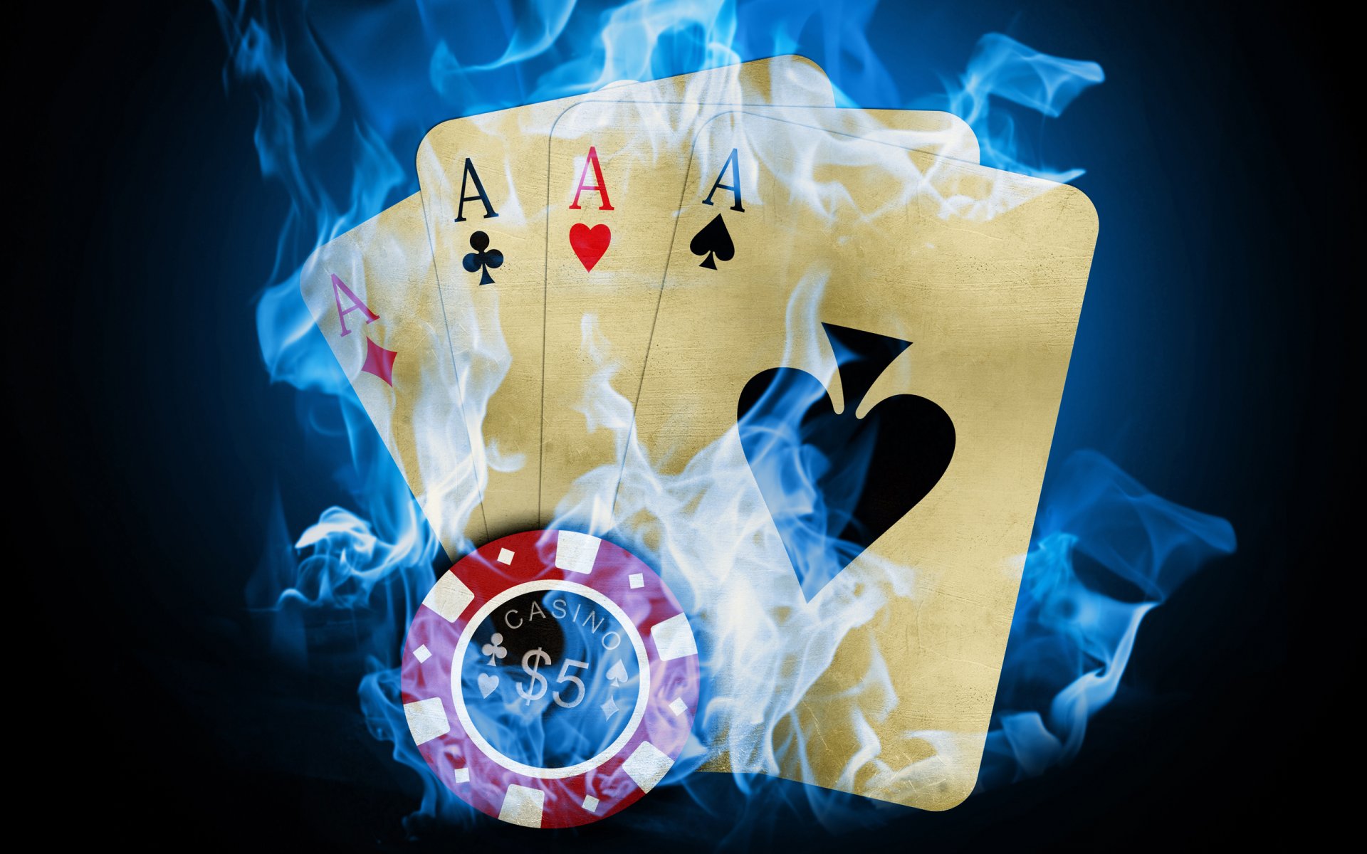 poker cards casino fire chip