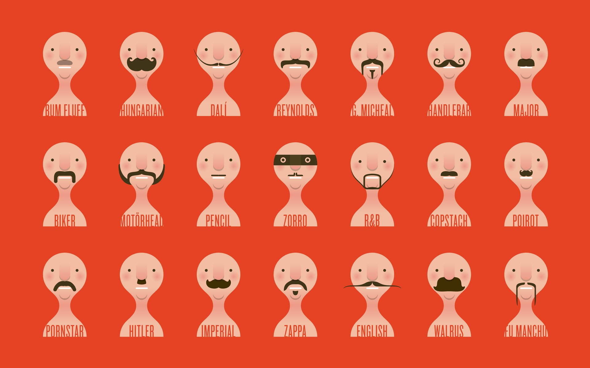 minimalisme moustache visage