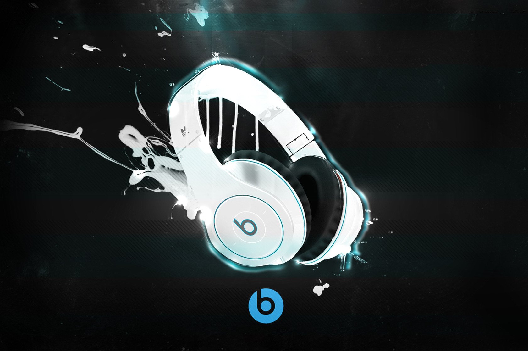 headphones paint background