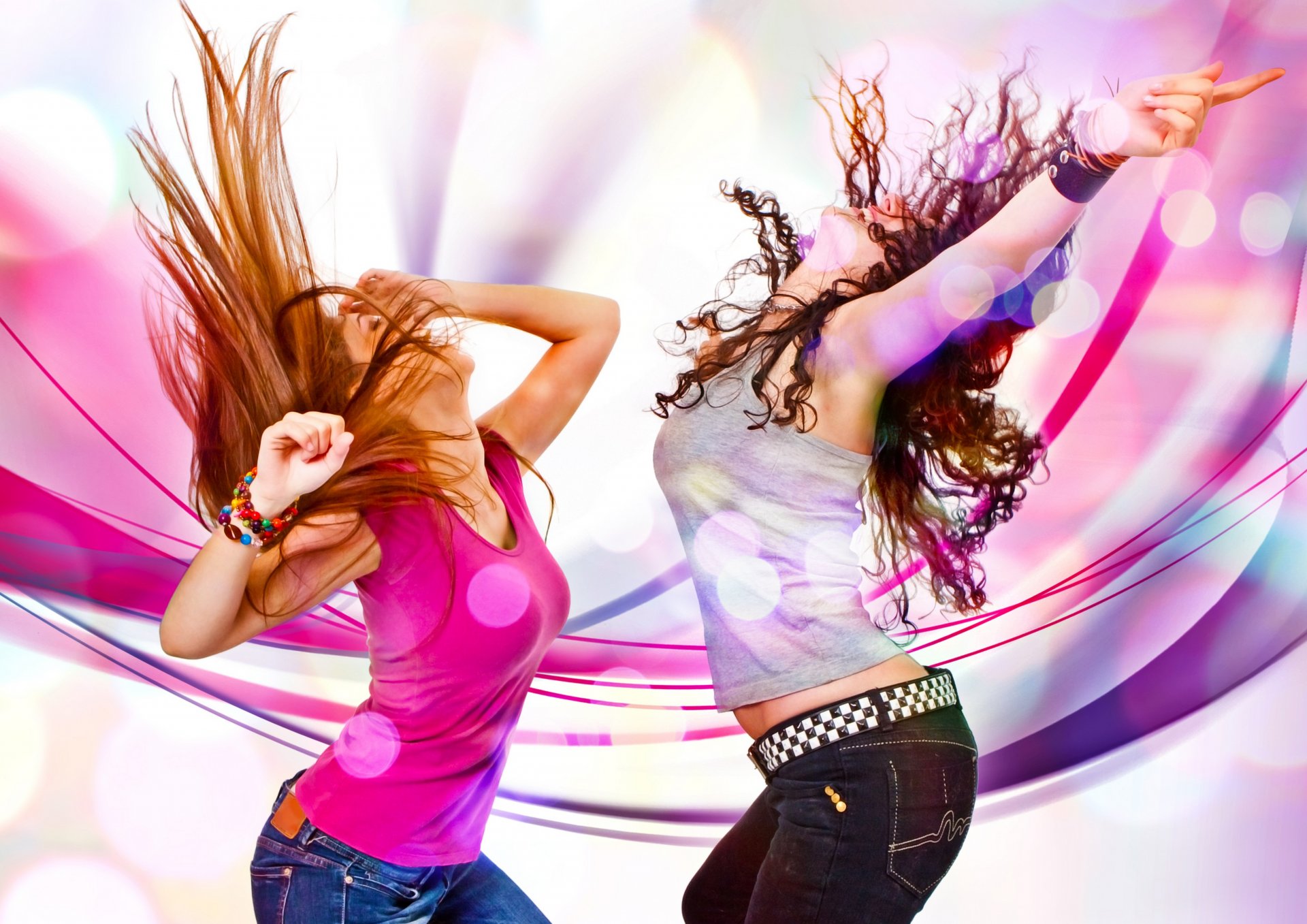 chicas bailando brillante chicas baile colores