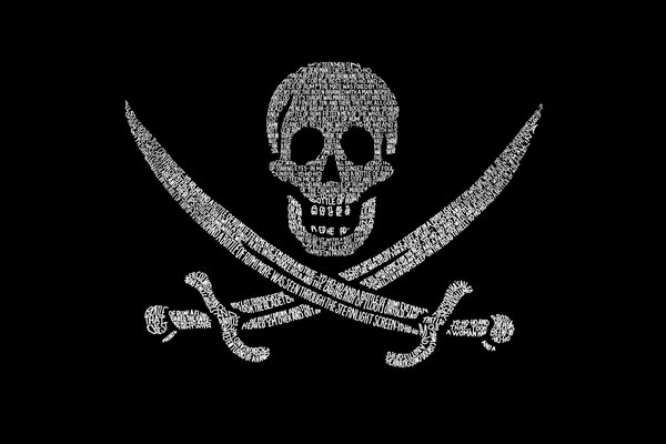 Bandera pirata negra con calavera