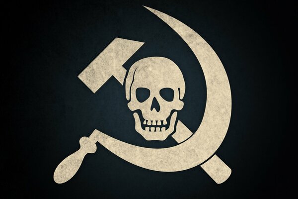 The expression of the hammer and sickle in the pirate style