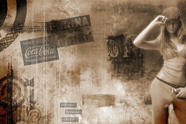 Vintage wallpaper with sepia filter