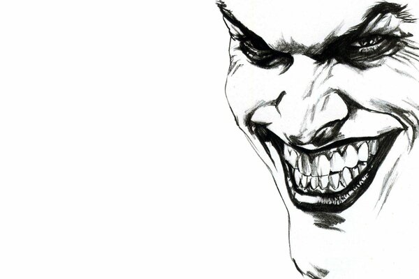 Sorriso del Joker su sfondo bianco