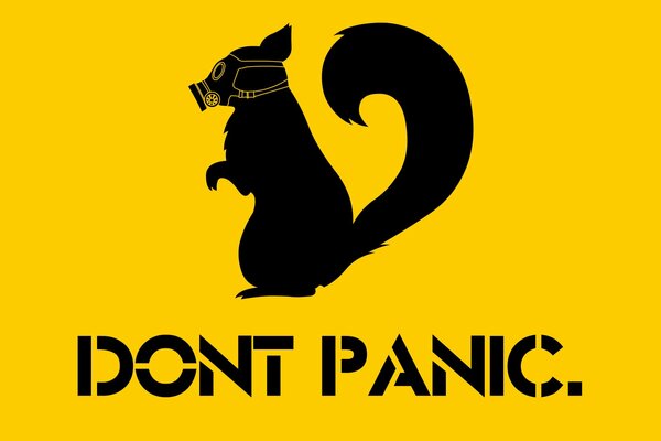 Logo of a skunk in a gas mask on a yellow background