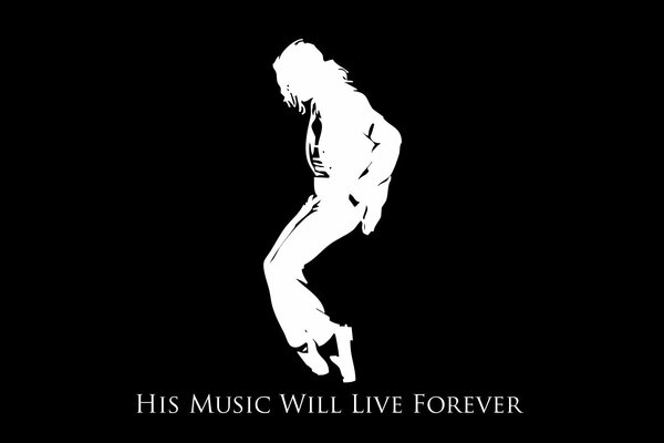 Silhouette von Michael Jackson auf schwarzem Hintergrund