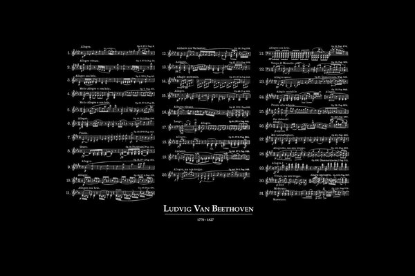 Beethoven. Portée. Minimalisme