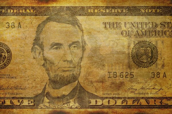 Image of Lincoln on a one dollar bill