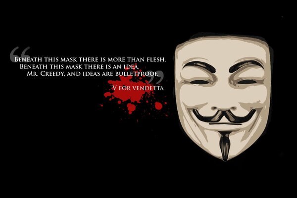  V means vendetta written on the picture