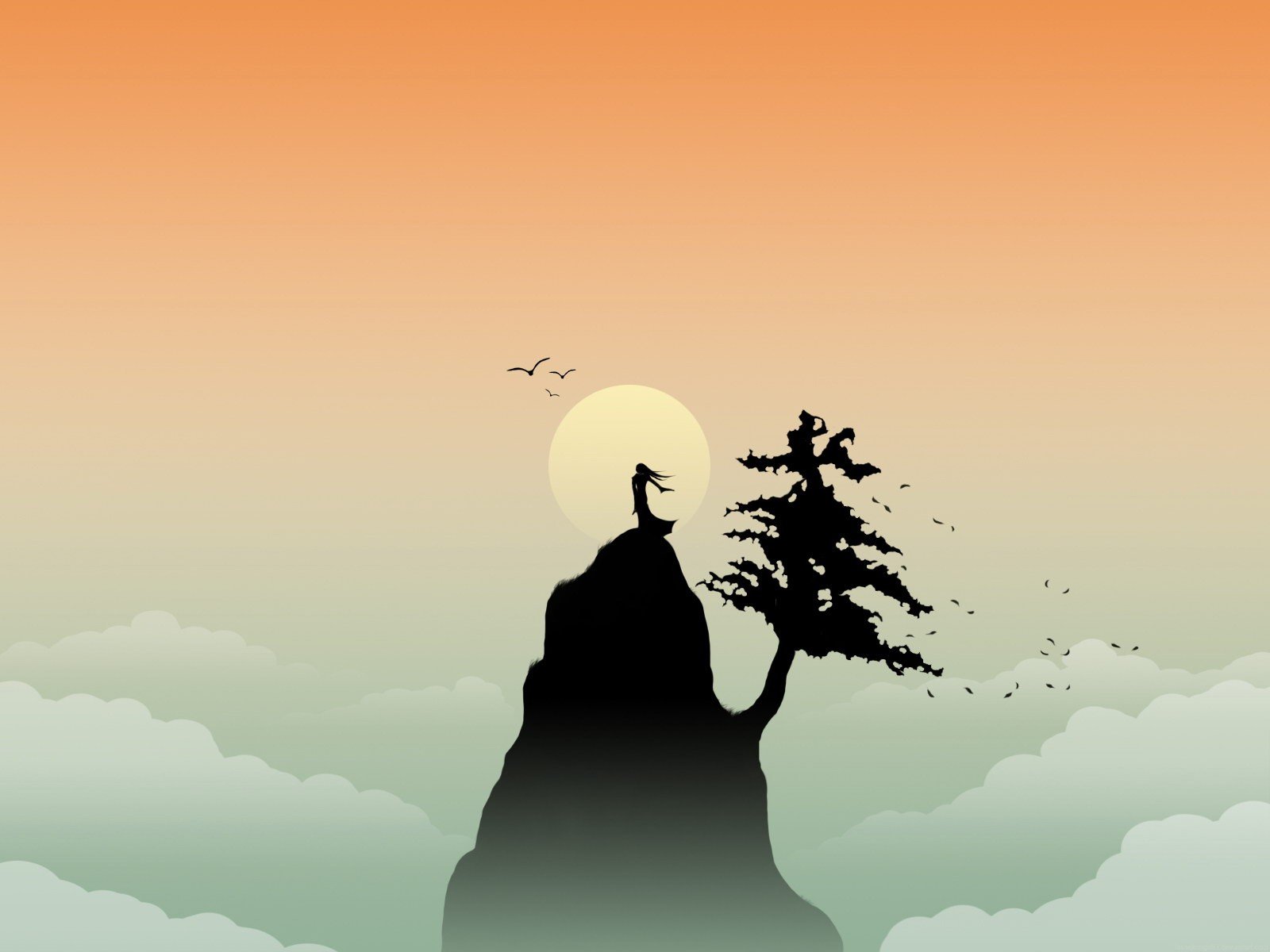 mountain sun vector minimalism