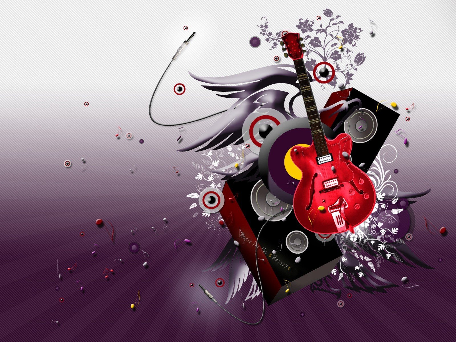 guitarra música vector collage