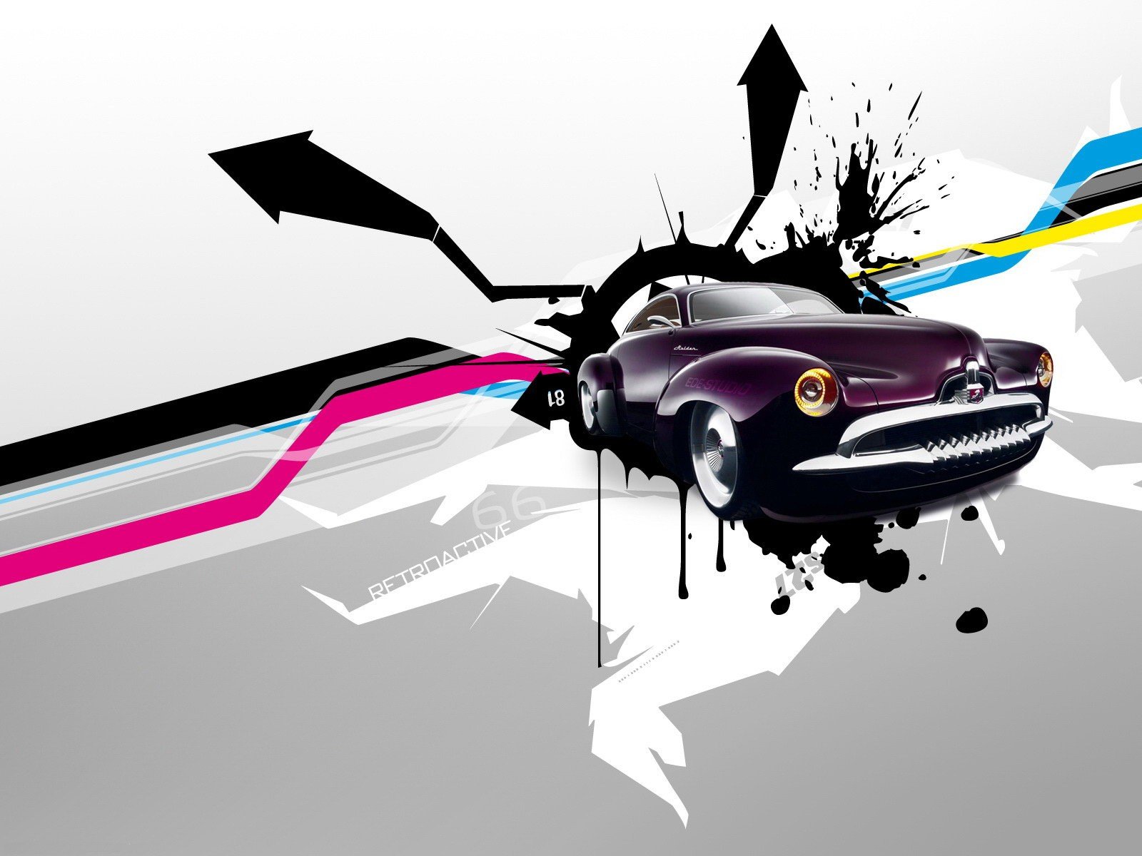 vector of the arrow retro car