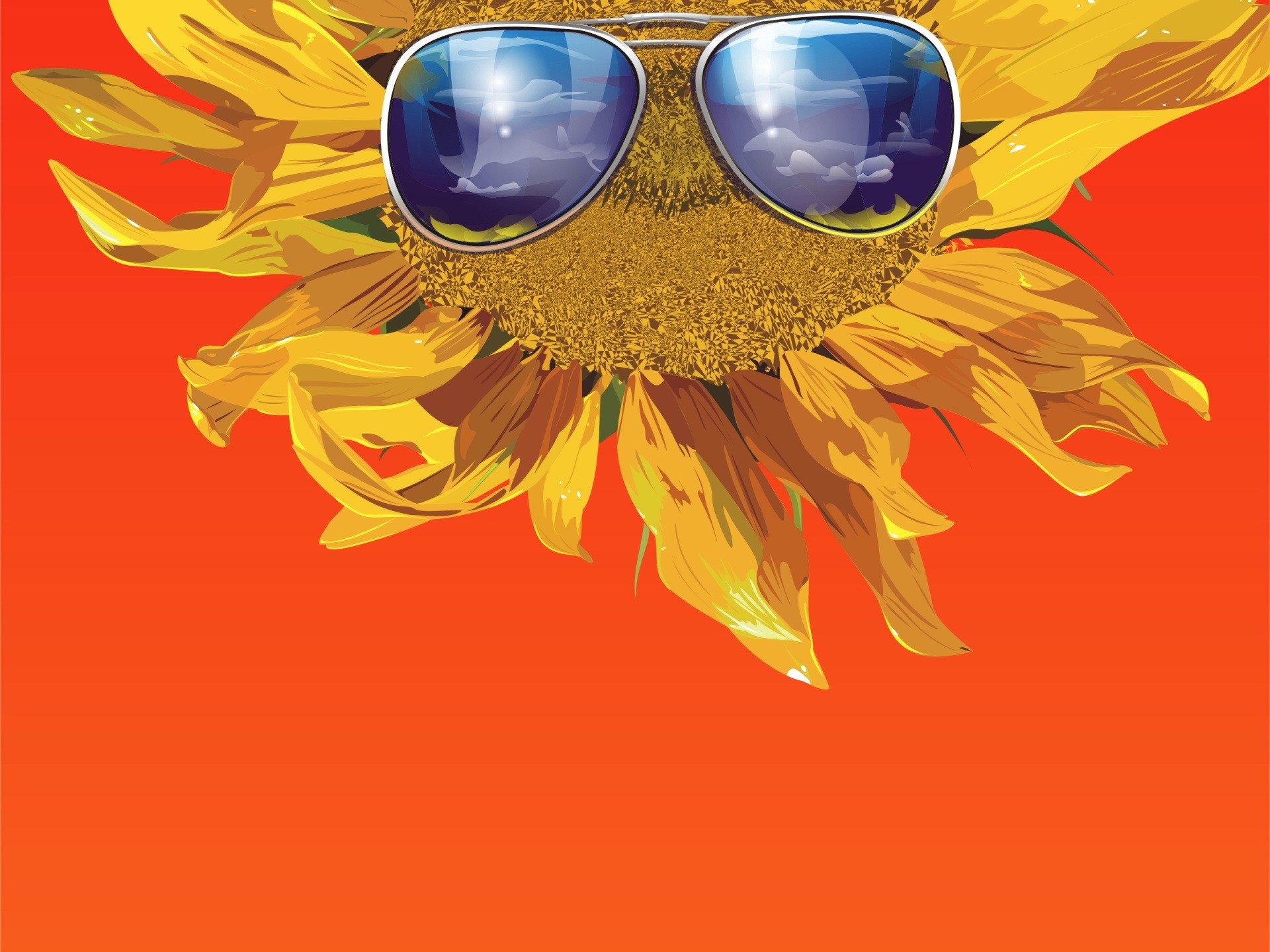 tournesol lunettes vecteur orange