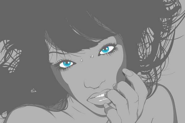 Portrait of a girl. Blue eyes