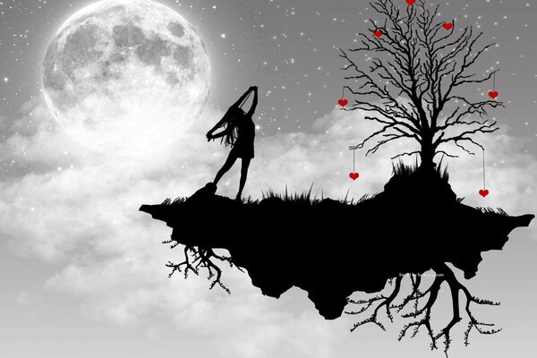 Romantische Nacht unter dem Mond