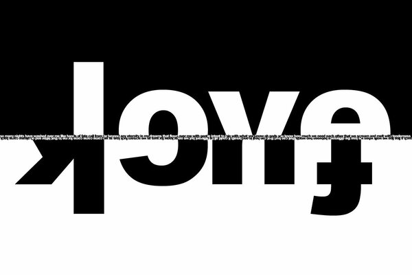 Iscrizione in bianco e nero in inglese LOVE-FUCK 