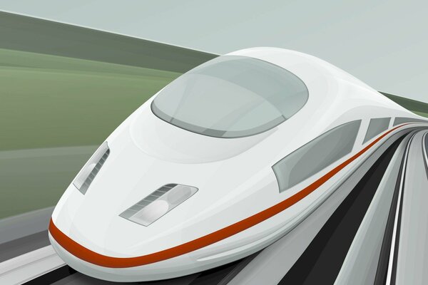 3d-Zug rast mit hoher Geschwindigkeit