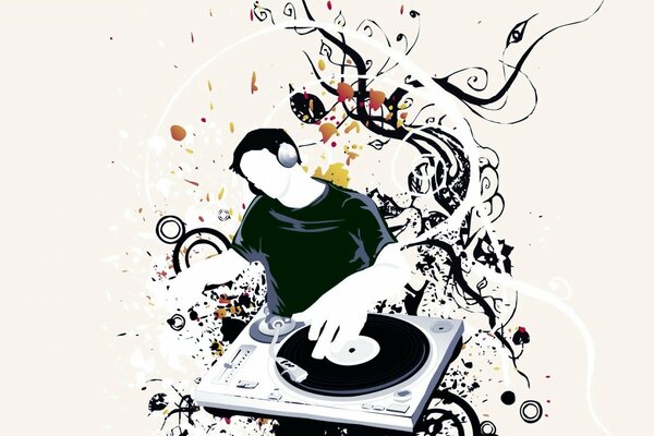 Image vectorielle de DJ dans le style minimaliste