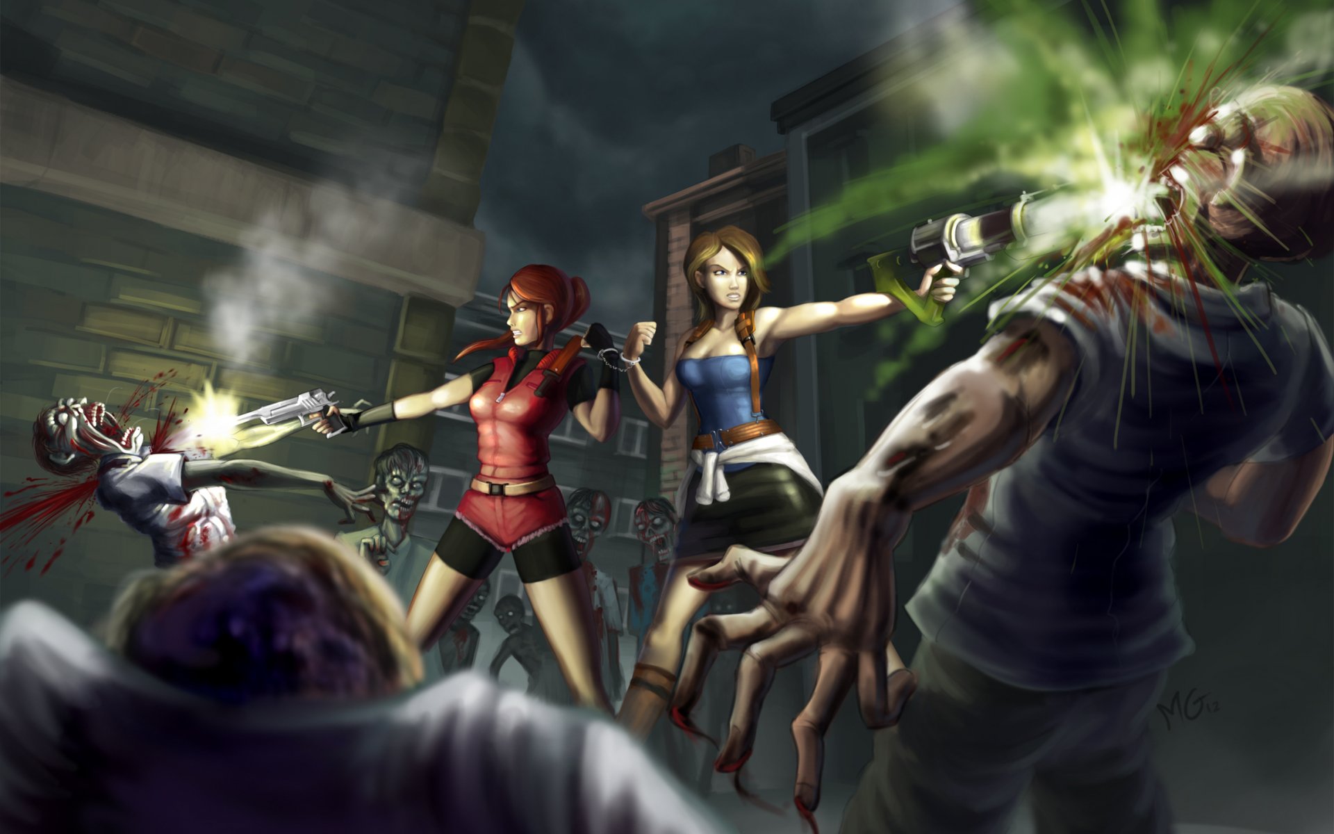 chicas armas vystertly zombies