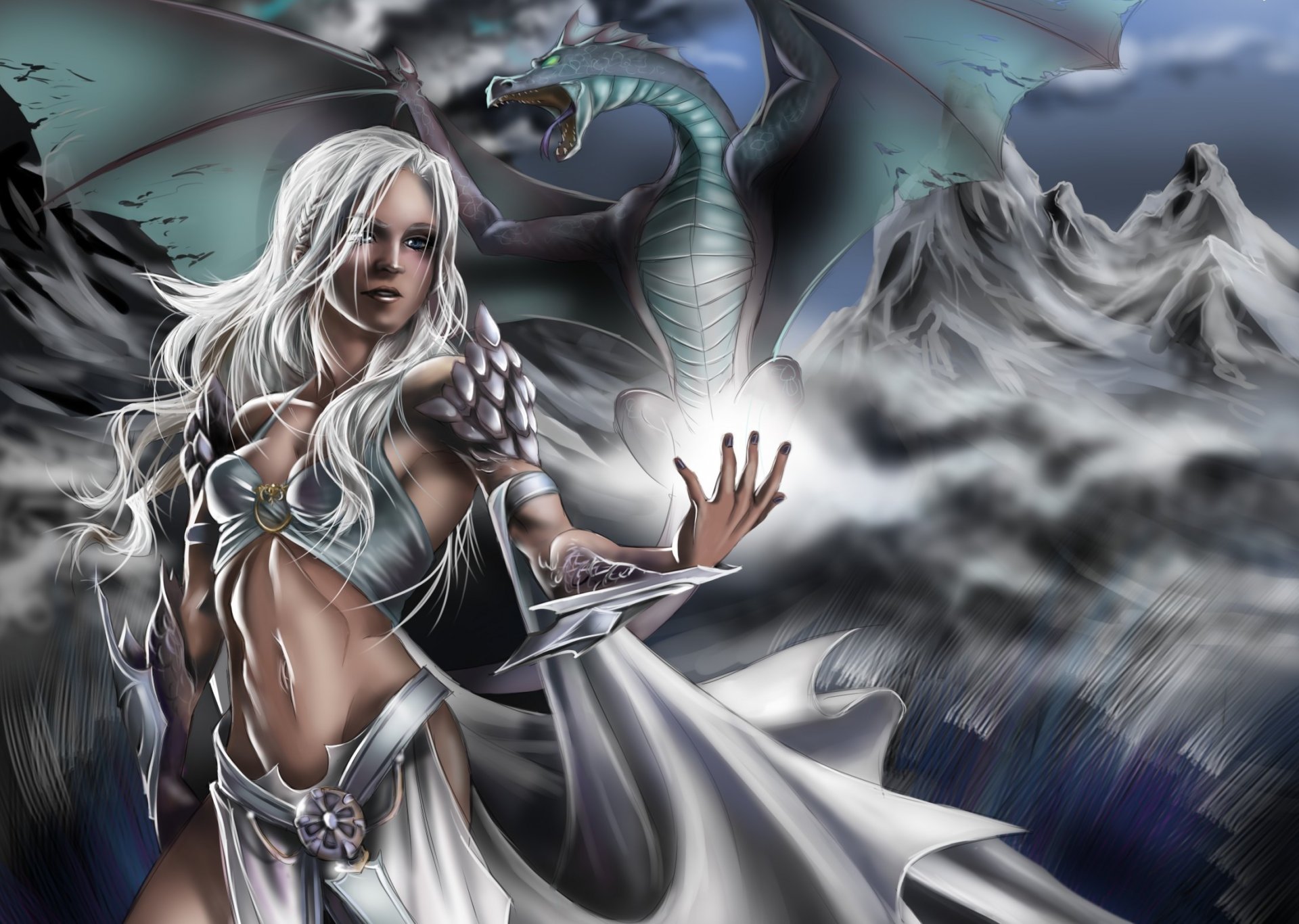 kunst game of thrones daenerys targaryen mädchen drache