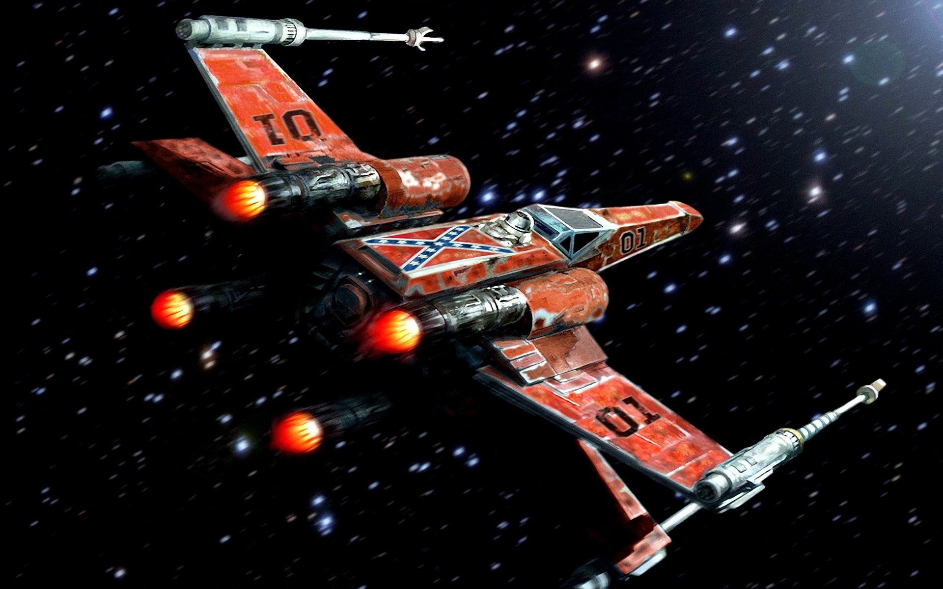 x-wing luchador guerra de las galaxias arte