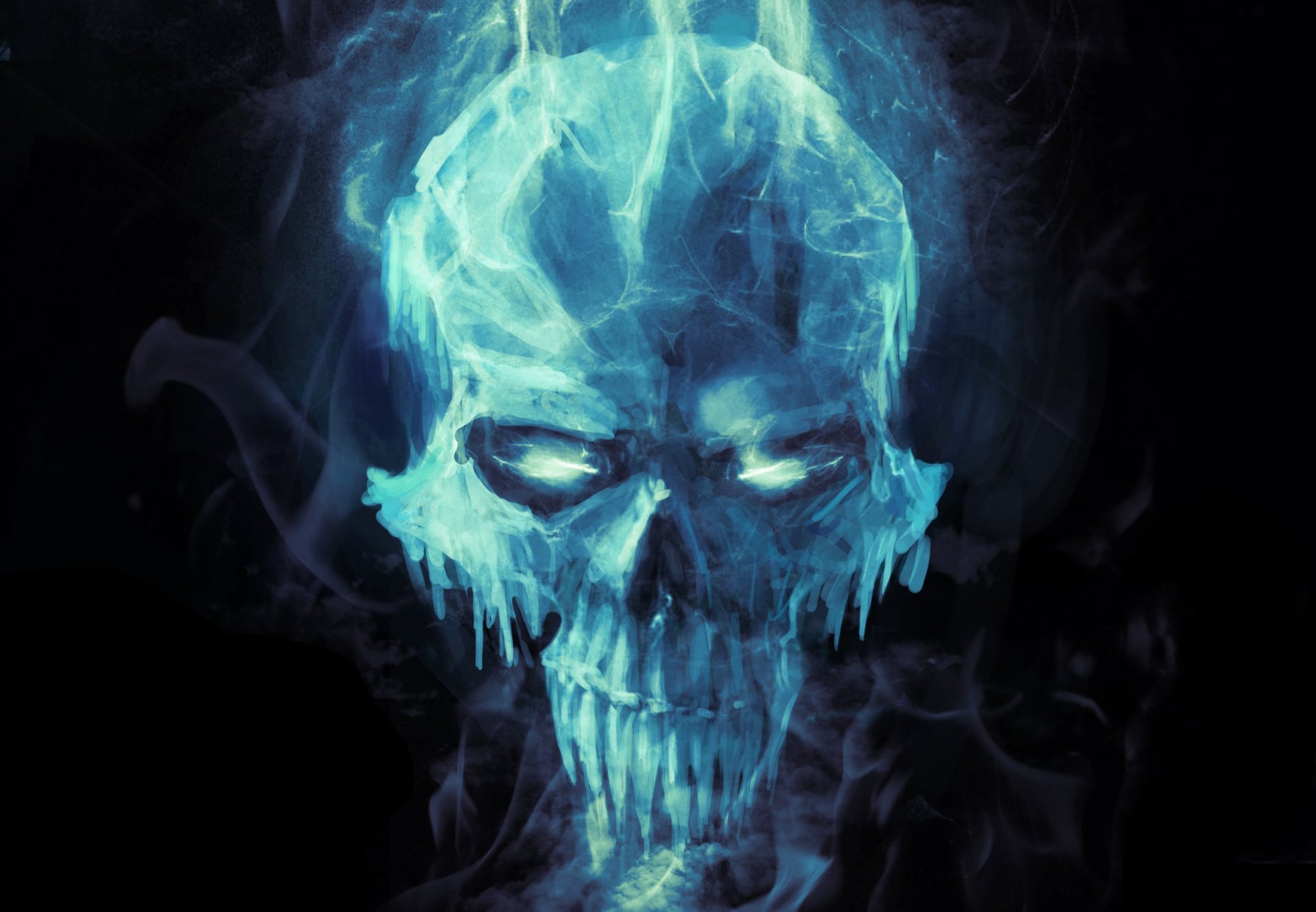 fiction art skull cool next icicles black background