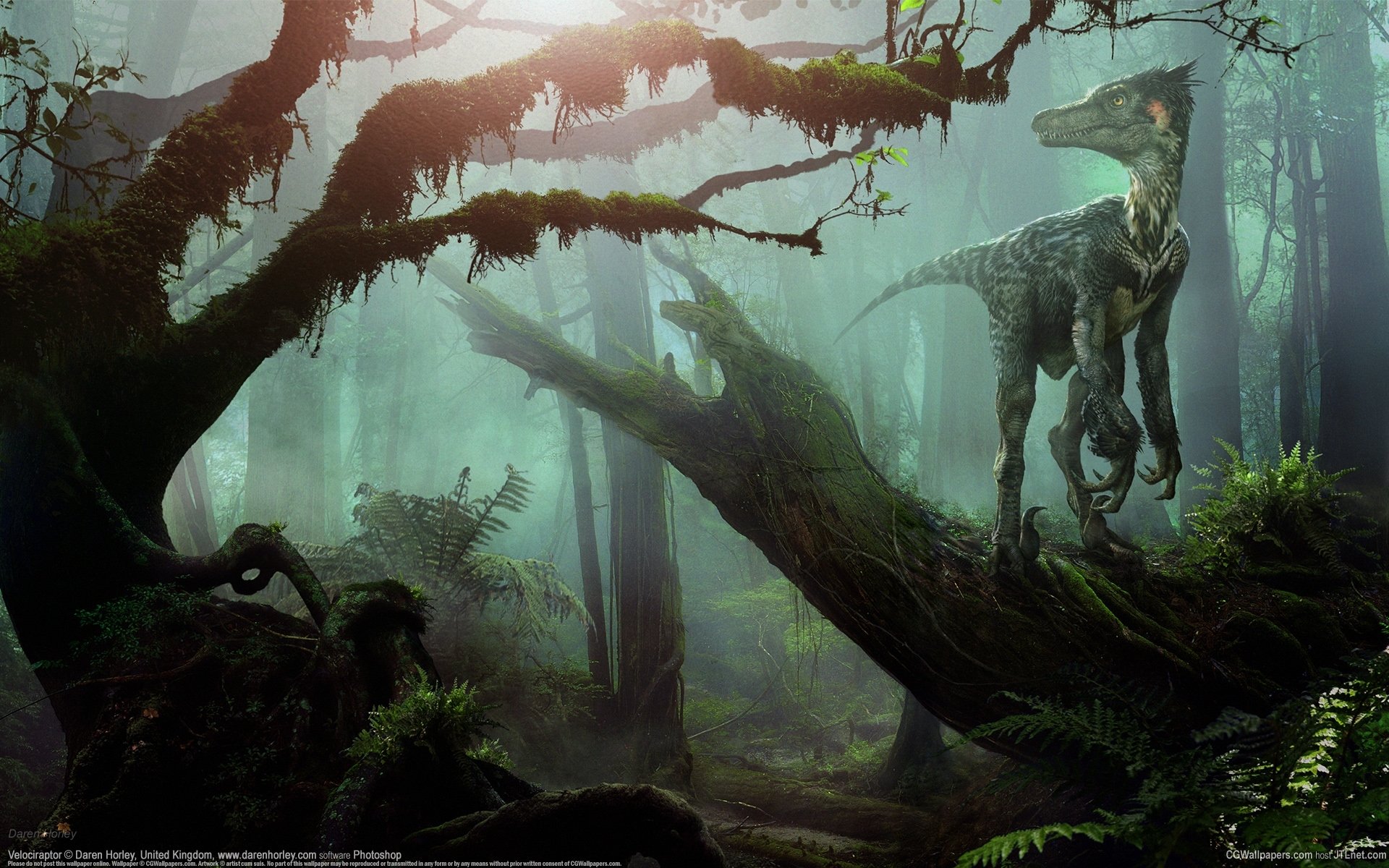 daren horley velociraptor dinosaur forest