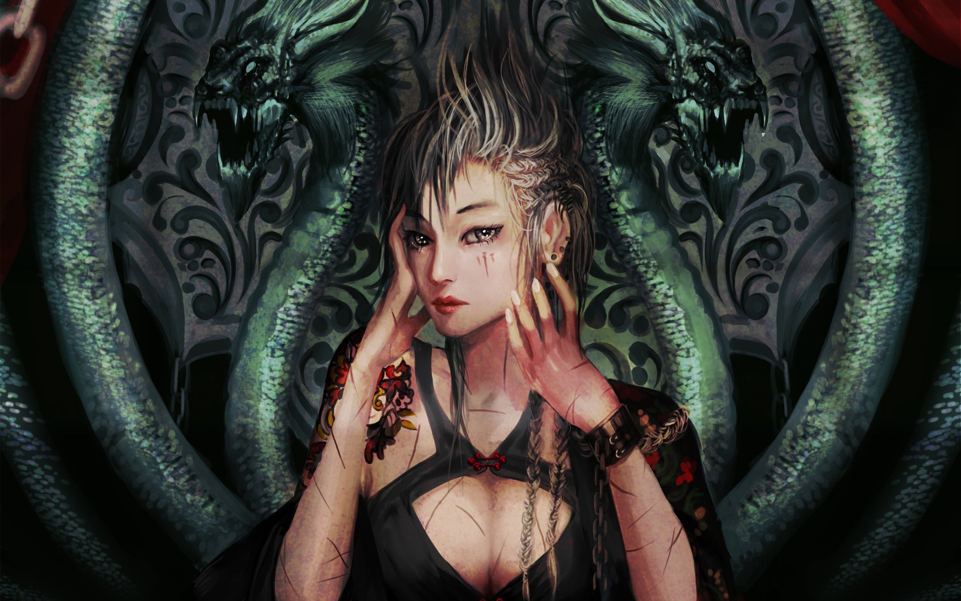 art genki de fille dragons coupures blessures tatouage motifs tatouages