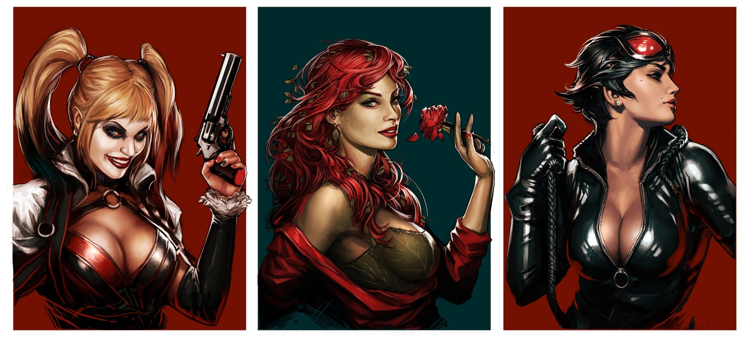 harley quinn hiedra venenosa dc comics batman catwoman selina kyle